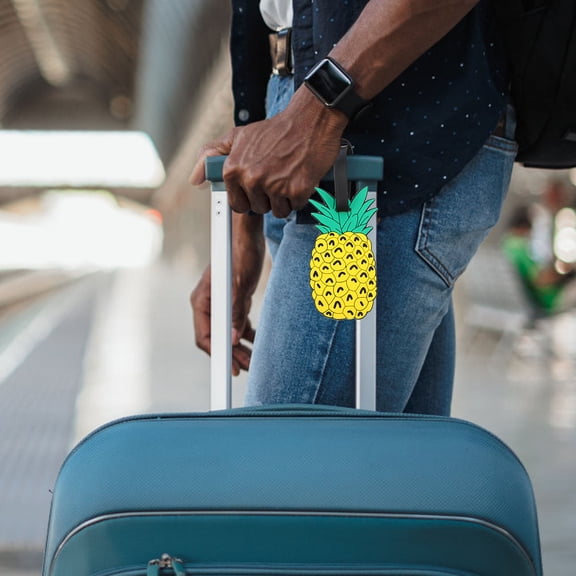Masteelf Travel Luggage Bag Tag Pineapple ID Labels Tag for Baggage Suitcase (Yellow)