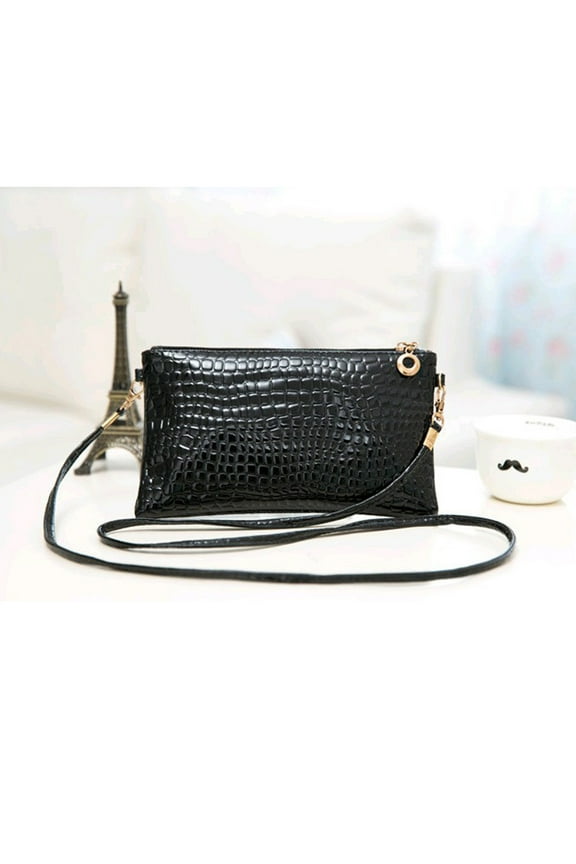 Twisted Robe Wallet Storage Handbag Woman 21.00X13.00X3.00CM Black