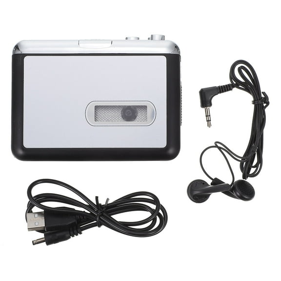 Masteelf USB Cassette Player to MP3 Converter Silver Portable Tape Player for Home Use 3.5mm Jack