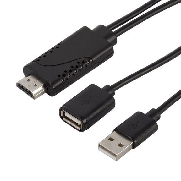 Masteelf USB Female to Male Adapter Cable for / iOS (Black)