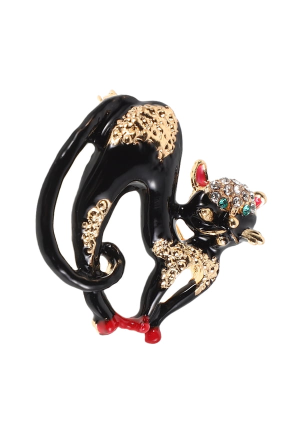 Unique Alloy Cat Brooch Pin Cute Animal Lapel Pin For Women Metal Cat Clothing Brooch Cute Brooch Stylish Metal Cat Jewelry Accessory For Bags