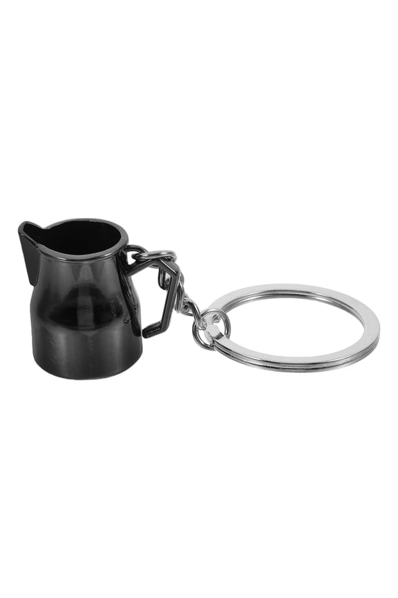 Unique Keychain Metal Keyring Pendant Coffee Tool Keychain For Purse Backpack Latte Art Pitcher Keyring For Coffee Lover Store Anniversary Present