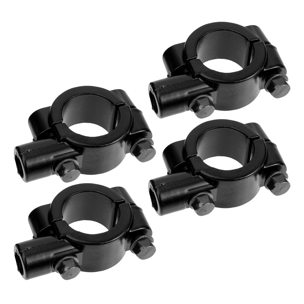 Masteelf Universal 4pcs Motorcycle Mirror Mount Clamp 8mm Zinc Alloy Black for Rearview Mirrors on Bikes