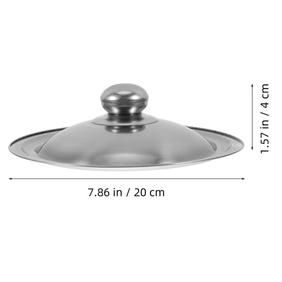 OFFIGAM Stainless Steel Lid For Pans Silver 1Pcs 7.9in Diameter