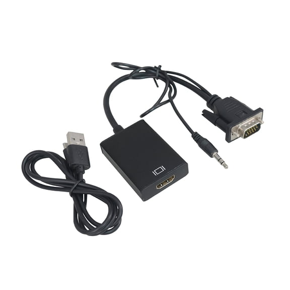 Masteelf VGA To Cable Adapter Converter with Audio Cable Oxygen Free Copper for PC Laptop TV Projector HDTV (Black)