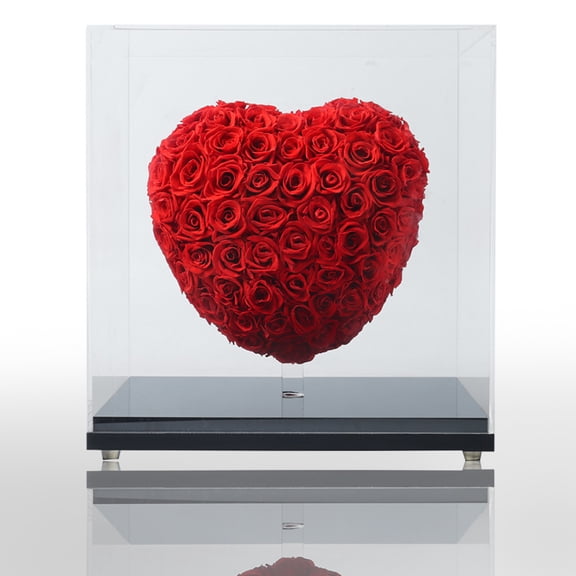 Masteelf Valentine's Day Gift Box Heart Shaped Simulation Rose Flower Wedding Gift Box