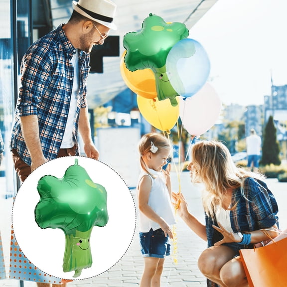 Masteelf Vegetable Shaped Balloons in Green High Quality Aluminium Foil for Decoration 4pcs