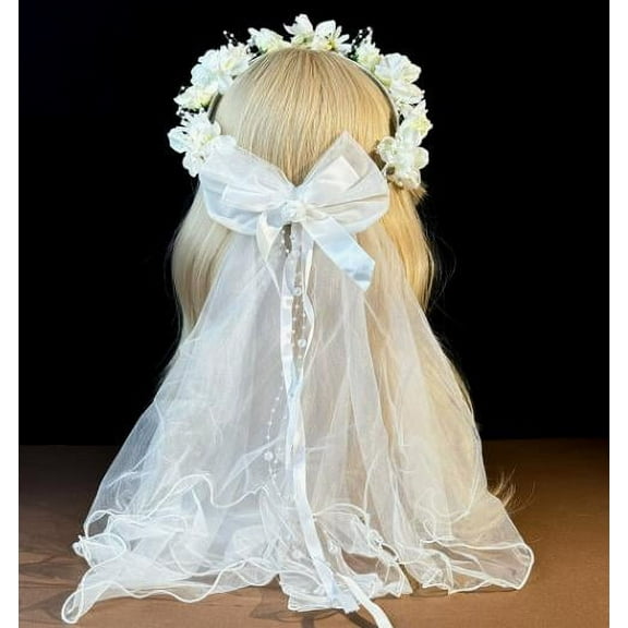 Masteelf Veil Headband White Veil Headpiece Wedding Veil 1920s Hair Accessories Bridal Shower Bridesmaid Favors Bachelorette Party Decorations