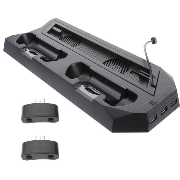 Masteelf Vertical Stand with Cooling Fan for Controllers Charging Station with Dual Charger Ports and USB HUB for 4 SLIM /PRO (Black)