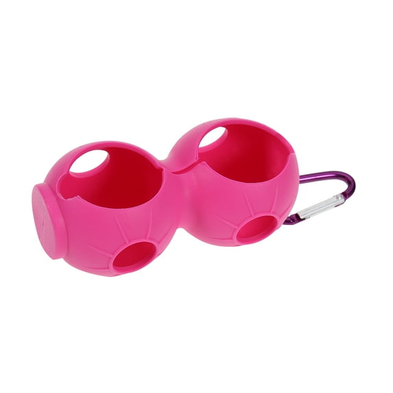 Masteelf Silicone Dual Holder with Hook - Protective Carrier for Two Items, Rosy Storage Organizer Solution