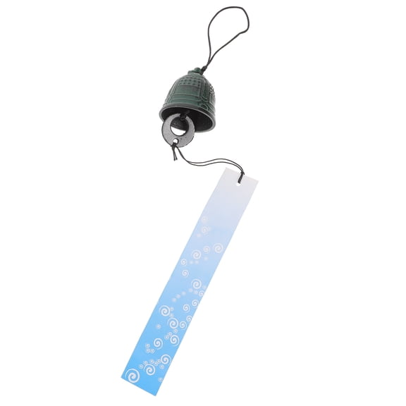 Masteelf Japanese Chime Copper Hanging Ornament for Decor Green Color Perfect Gift 4.5 Inches