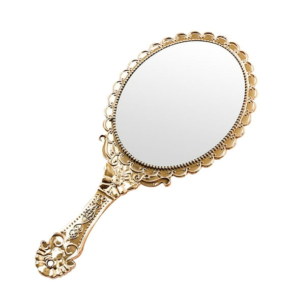 Masteelf Vintage Handheld Mirror With Baroque Design For Hair Cutting And Makeup Small Travel Size Makeup Mirror True Reflection Mirror With Handle