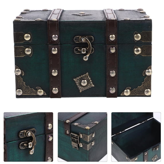 Masteelf Vintage Hasp Box Decorative Retro Treasure Storage Box for Dormitory Home