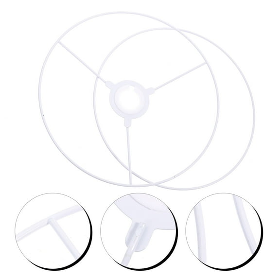 Masteelf Vintage Lampshade Frame Metal Ring for DIY Lamp Shade Holder White Suitable for Lights 25cm