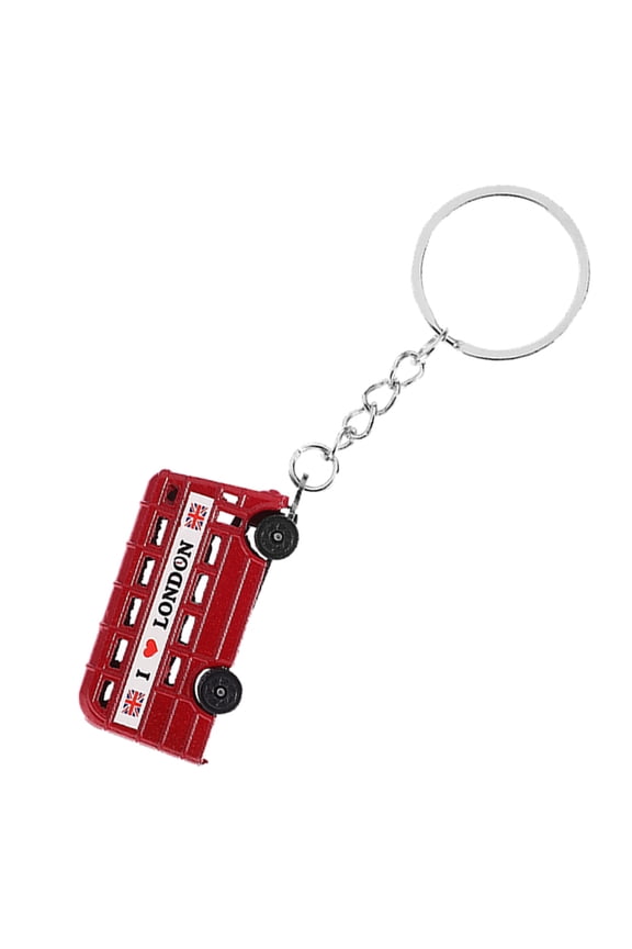 Vintage London Bus Keychain for Decor Made of Zinc Alloy Red Color Ideal Travel Souvenir 2.5 x 1.2 inches