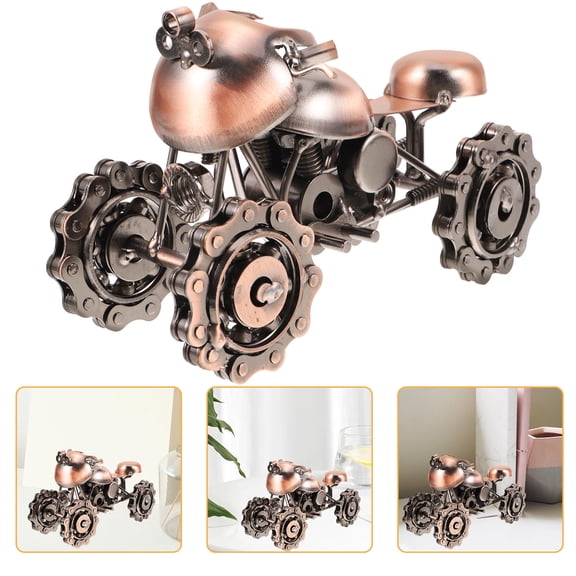 Masteelf Vintage Motorcycle Model Iron Art Craft for Decoration in Coffee Color Perfect for Home Bar Club .5x3.5x5.5 Inches