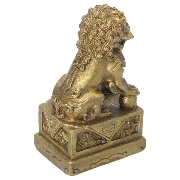 Masteelf Vintage Wealth Figurines Brass Lion Ornament Shape Decoration Mini Statue