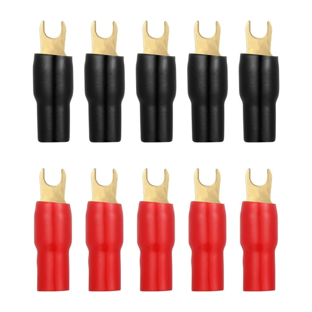 Masteelf WINOMO 5 Pairs Copper Gold Plated 4 Gauge Strip Spade Terminal