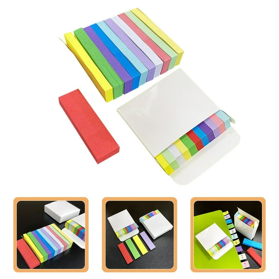 Masteelf WORGEOUS 1100pcs Page Markers Sticky Tabs Notes Colored Writable Flags Stickers Repositionable Book Flags Strip Index Tabs