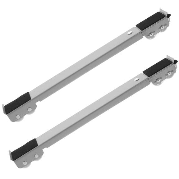 Masteelf Extendable Metal Appliance Bases with Wheels for Washing Machine and Fridge Grey Adjustable Design
