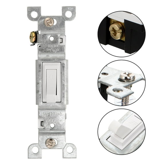 Masteelf Wall Light Switch Socket Multiuse for Home with Quality PC Copper Materials White Color 120V