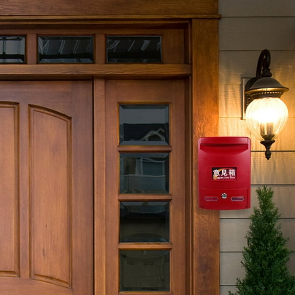 Masteelf Wall-mounted Mailbox Mailbox with Lock 28.50X21.50X8.00CM Red