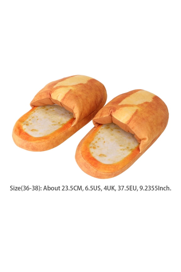 1 Pair Home Slipper Shoes Bread Slippers Khaki Anti-slip Sole Design for Women