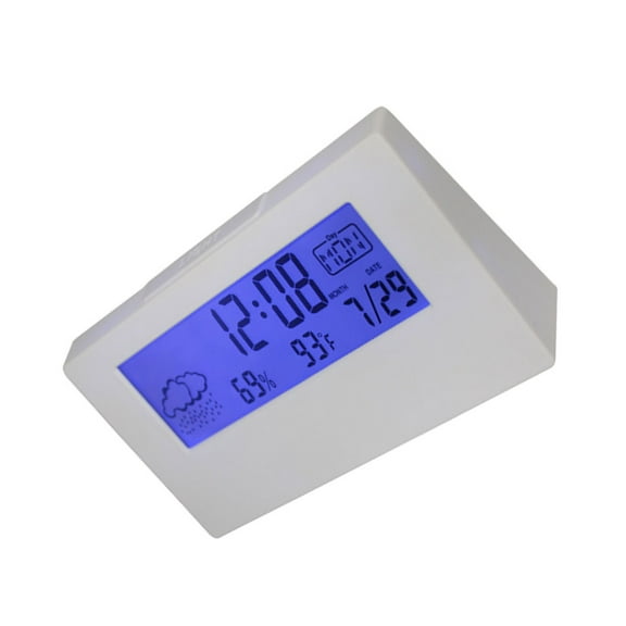 Masteelf Weather Conditions Display Clock Easy-to-set Alarm Clock Size 1 White