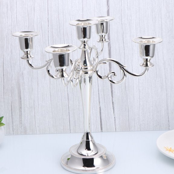 Masteelf  Wedding Candlestick Decoration Candlesticks Stand Holder Silver