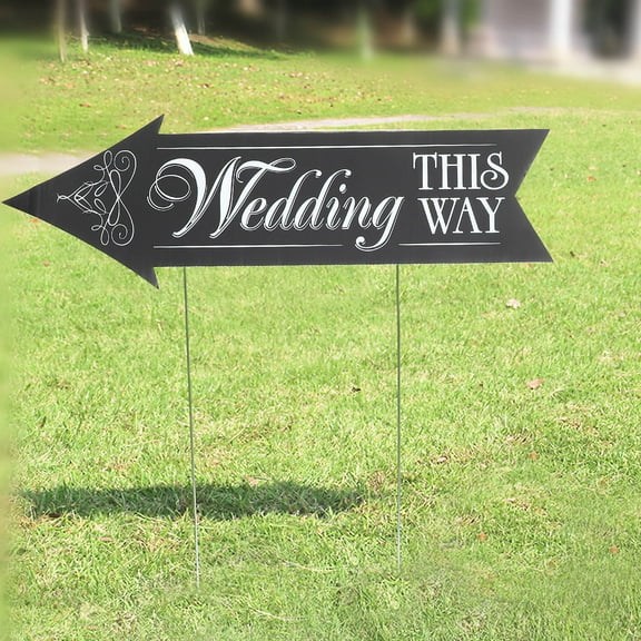 IDEANATEGRATE Wedding Road Signs PP White Event Organizers 1 Set 22X7.3X0.1In