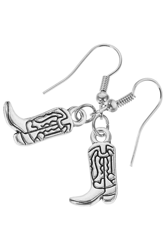 Western Cowboy Earrings Dangle for Women Studs Women's Miss Silver