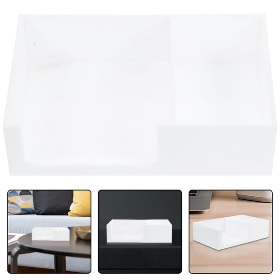 Masteelf White Acrylic Tea Bag Organizer Box for Home Office Multifunctional Storage with Compact Size Fits Small Spaces 7.87 x 4.72 x 3.94 Inches