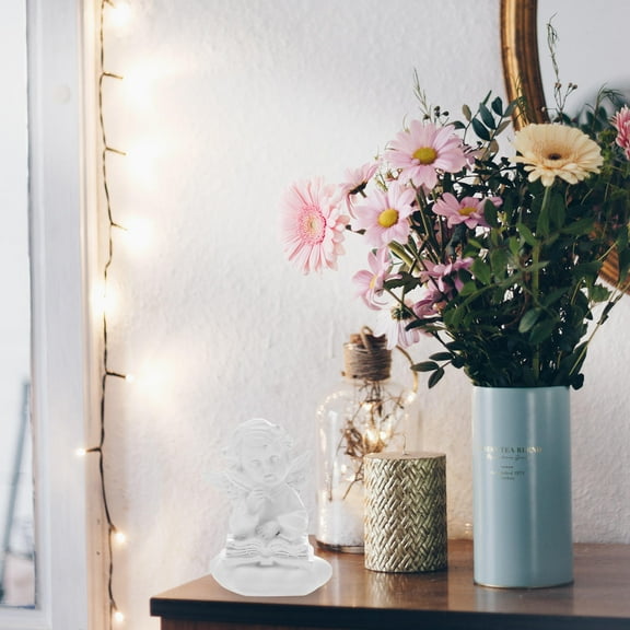 Masteelf White Angel Statue Decor Resin Figure for Home Decor Desktop Placement 5.9 Inches