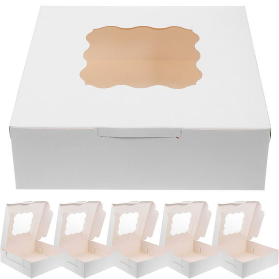 Masteelf White Bakery Boxes for Treats with Window Made of Kraft Paper Perfect for Storage Use 20 Pieces