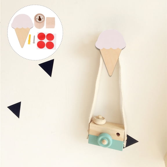 Masteelf White Basswood Wall Hooks with Strong Adhesive, Multifunctional for Home, Kids Room, Hanging Small Items, 2 Sets Included
