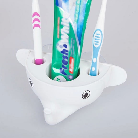 Masteelf White Cartoon Elephant Toothbrush Rack Suction Cup Bathroom Organizer ABS Wall Mounted for Bathroom Use