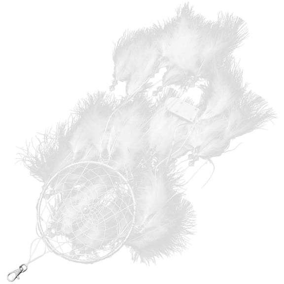 Masteelf White Dreamcatcher Pendant with Hanging Lantern Design, 6.3 Inch Bedroom Wall Decoration