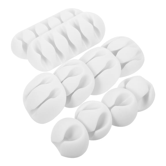 Masteelf White Durable Cable Organizer Set of 10 for Outdoor Use Made of PP Keep Desk Tidy