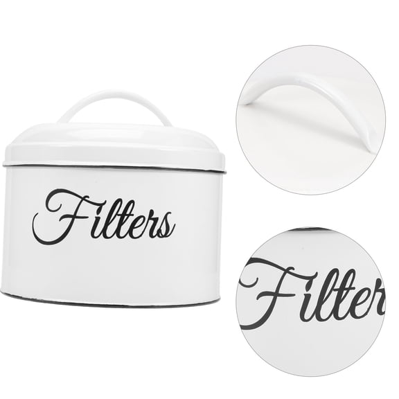 Masteelf White Galvanized Iron Airtight Food Storage Jar 3.5L for Cereals Coffee Nuts Snacks Container