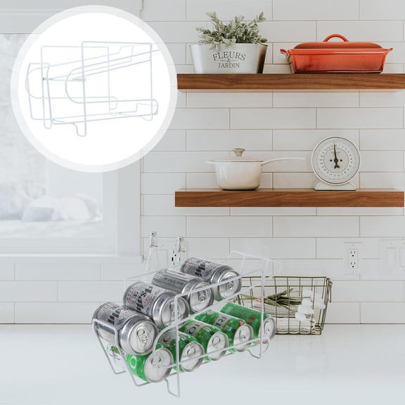 Masteelf White Iron Beer Storage Rack Can Holder for 10 Cans and Sturdy Organizer for Kitchen Bar Office