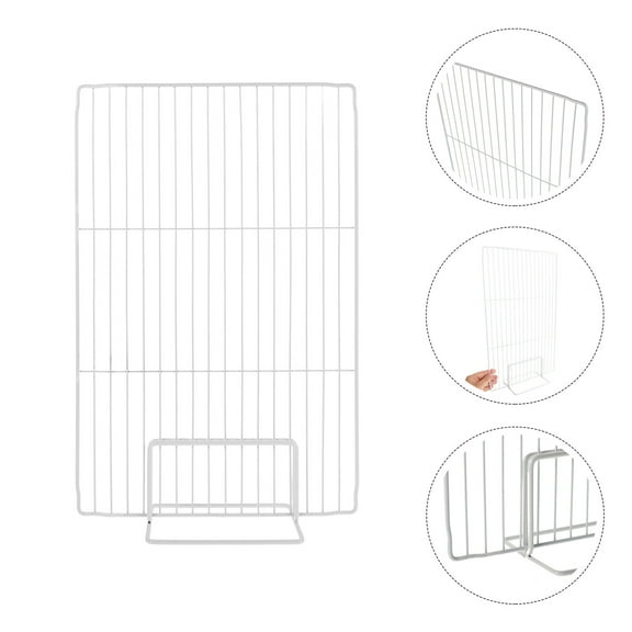 Masteelf White Iron Wire Freezer Partition Divider for Fridge Organization and Ventilated Storage