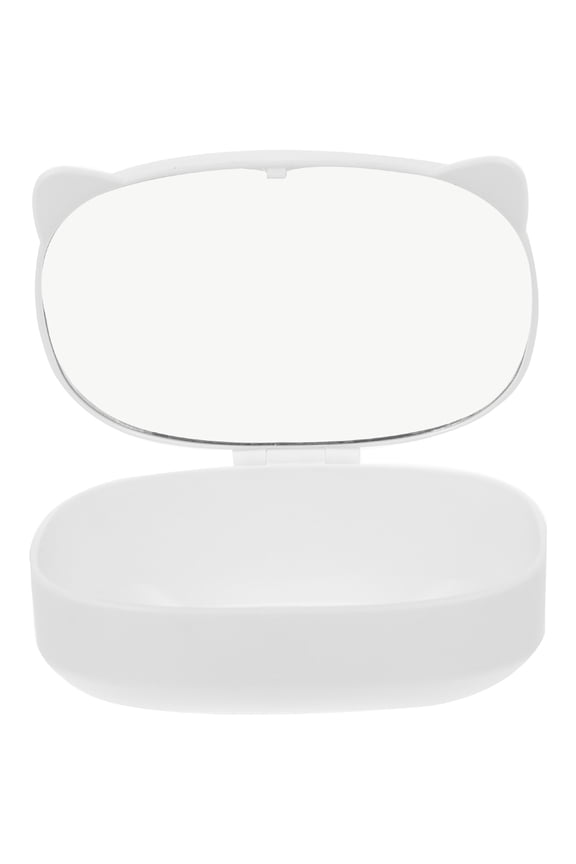 White Jewelry Box for Storage with Glass and Plastic Fine Workmanship Keeps Organized