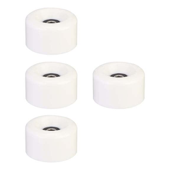 Masteelf White PU Roller Skate Wheels with Bearing for Rough Surfaces 4 Pieces
