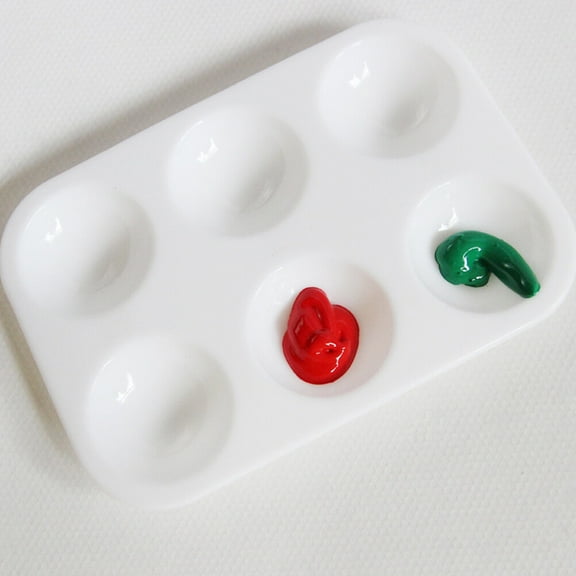 Masteelf White Plastic Painting Palettes with 6 Plates for Drawing Use Sturdy Durable Safe and Sanitary