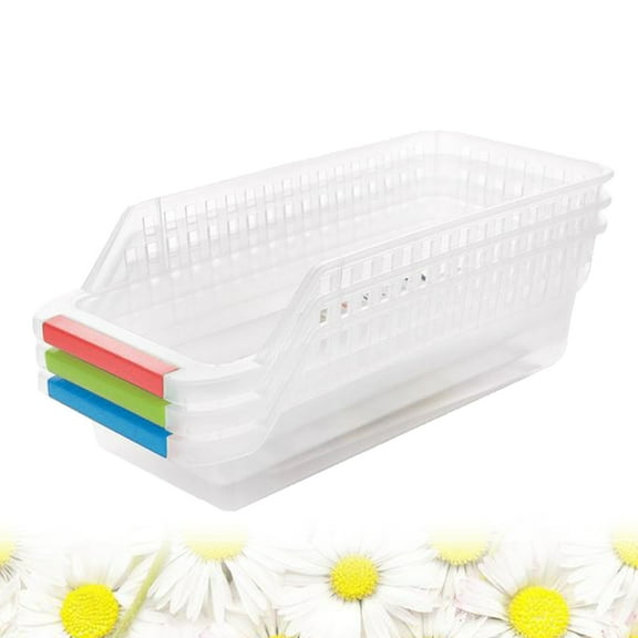 HEATSHAKING Plastic Storage Box for Fruits and Drinks with Ventilated Sides White Compact Size Fits