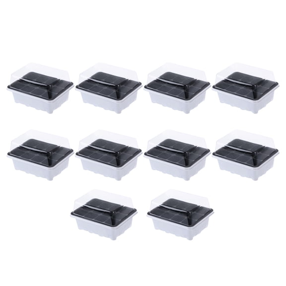 Masteelf White Plastic sprouter with Transparent Lid and Drain Holes for Planting Ideal for Succulents and Small Plants 12 Cells