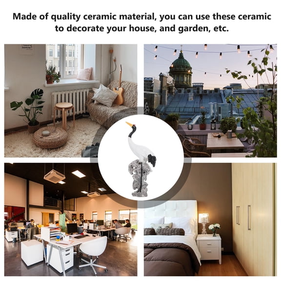 Masteelf  White Simulated Crane Ornaments Bonsai Decor Desktop Decoration