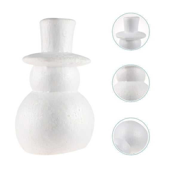 Masteelf White Unfinished Snowman Doll for Home Made of Foam Easy to Customize for Christmas DIY 25cm Height
