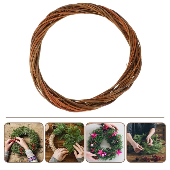 IDEANATEGRATE Wreath Base Wicker For Festive Ornament Craft Enthusiasts 1Set