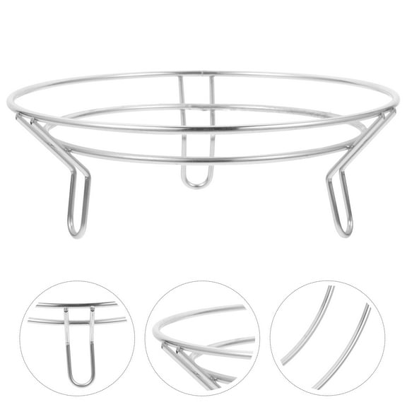 Masteelf Wok Holder Multi-function Rack Trivets for Hot Dishes Induction Silver